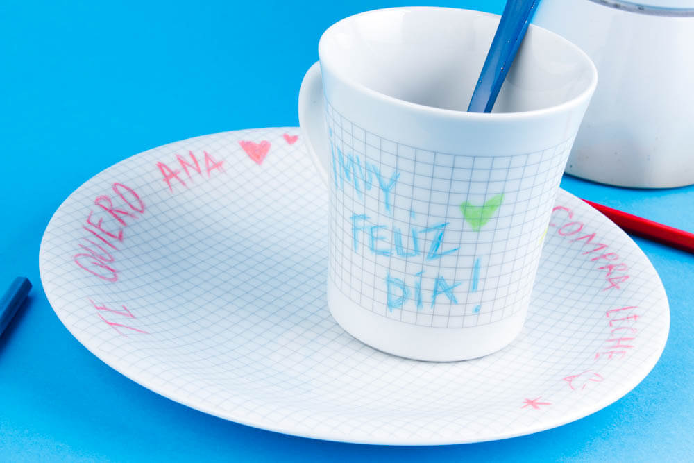 Set de vajilla para dejar notas por la mañana