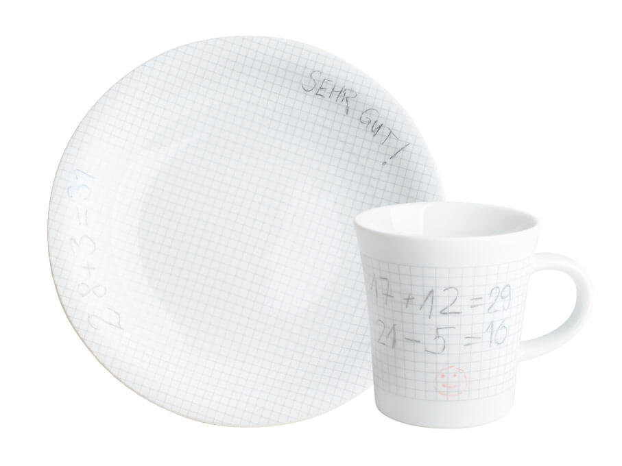 Set de vajilla para dejar notas por la mañana