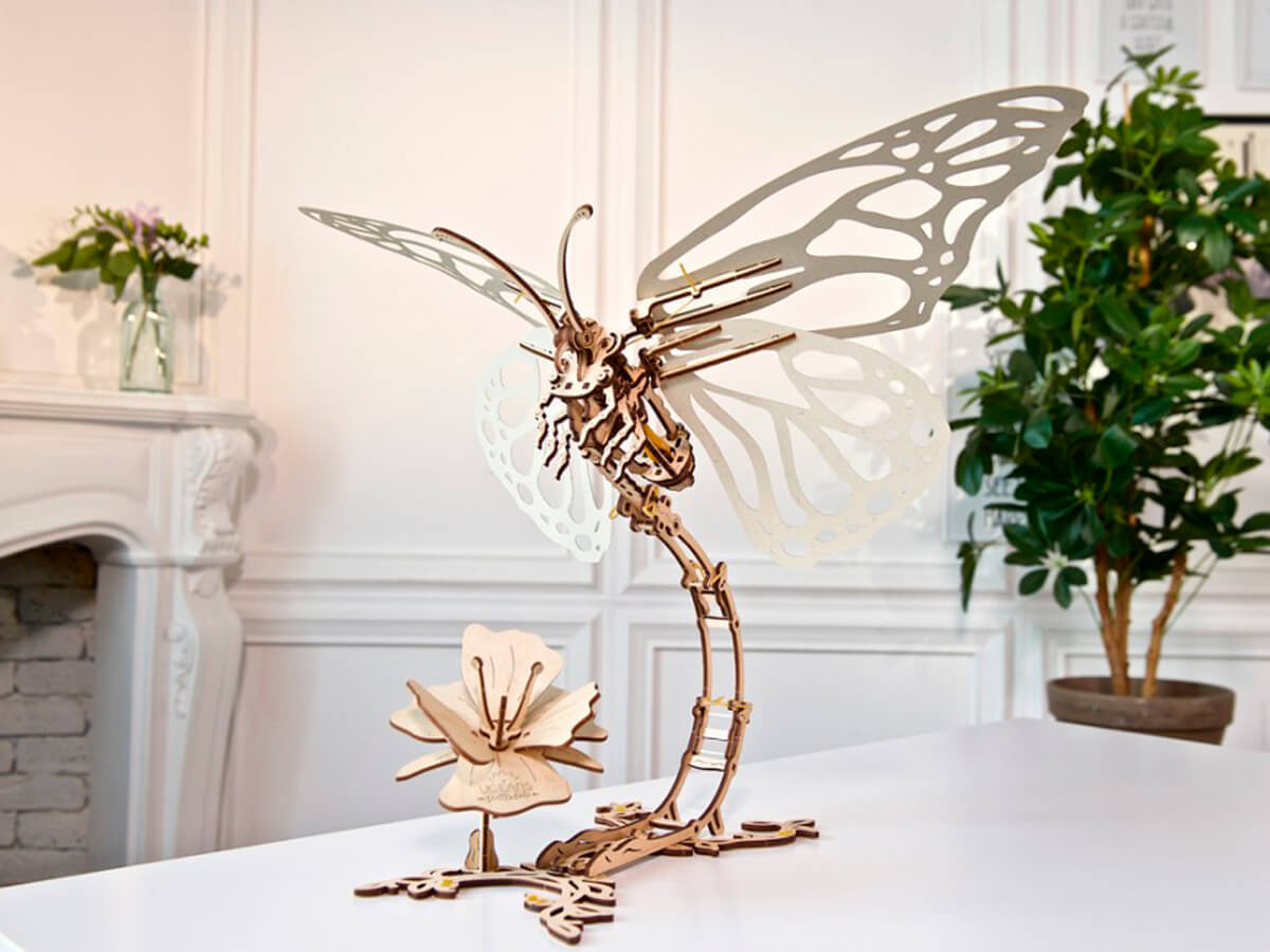 Puzzle 3D De Mariposa Con Caja De Música | Construcción De Madera DIY Para Adultos