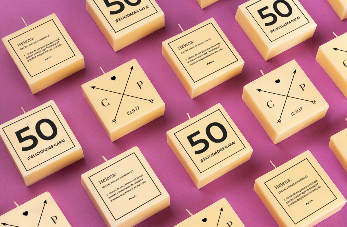 Vela personalizada. Modelo: Nombre