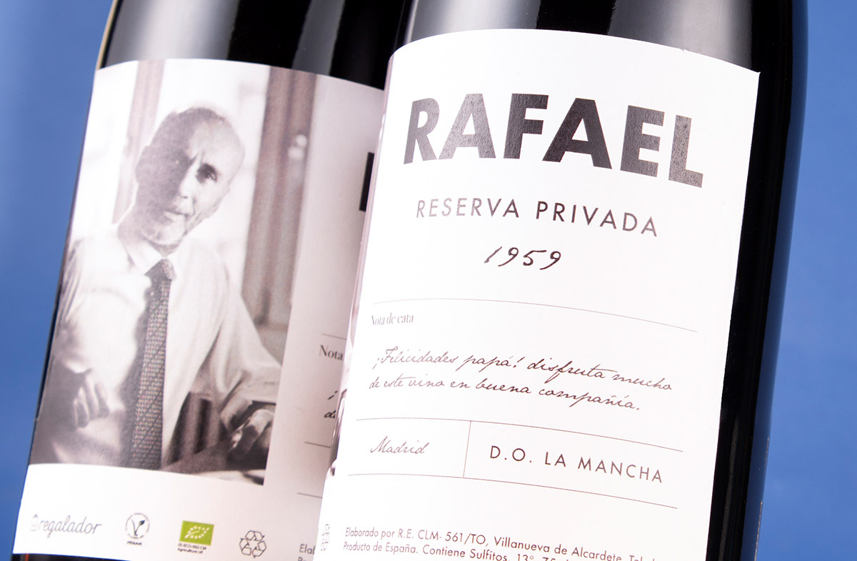 Vino tinto personalizado diseño Clásico con foto