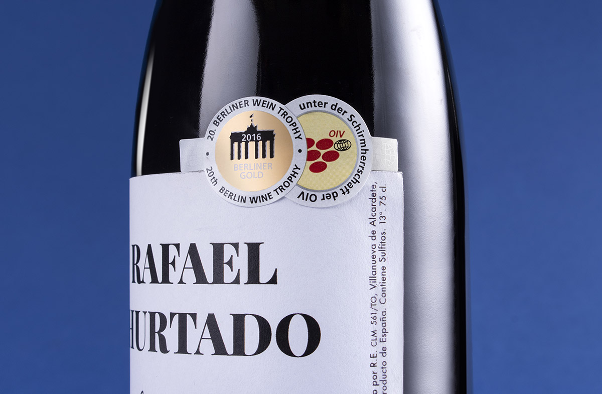 Vino tinto personalizado diseño Clásico con foto